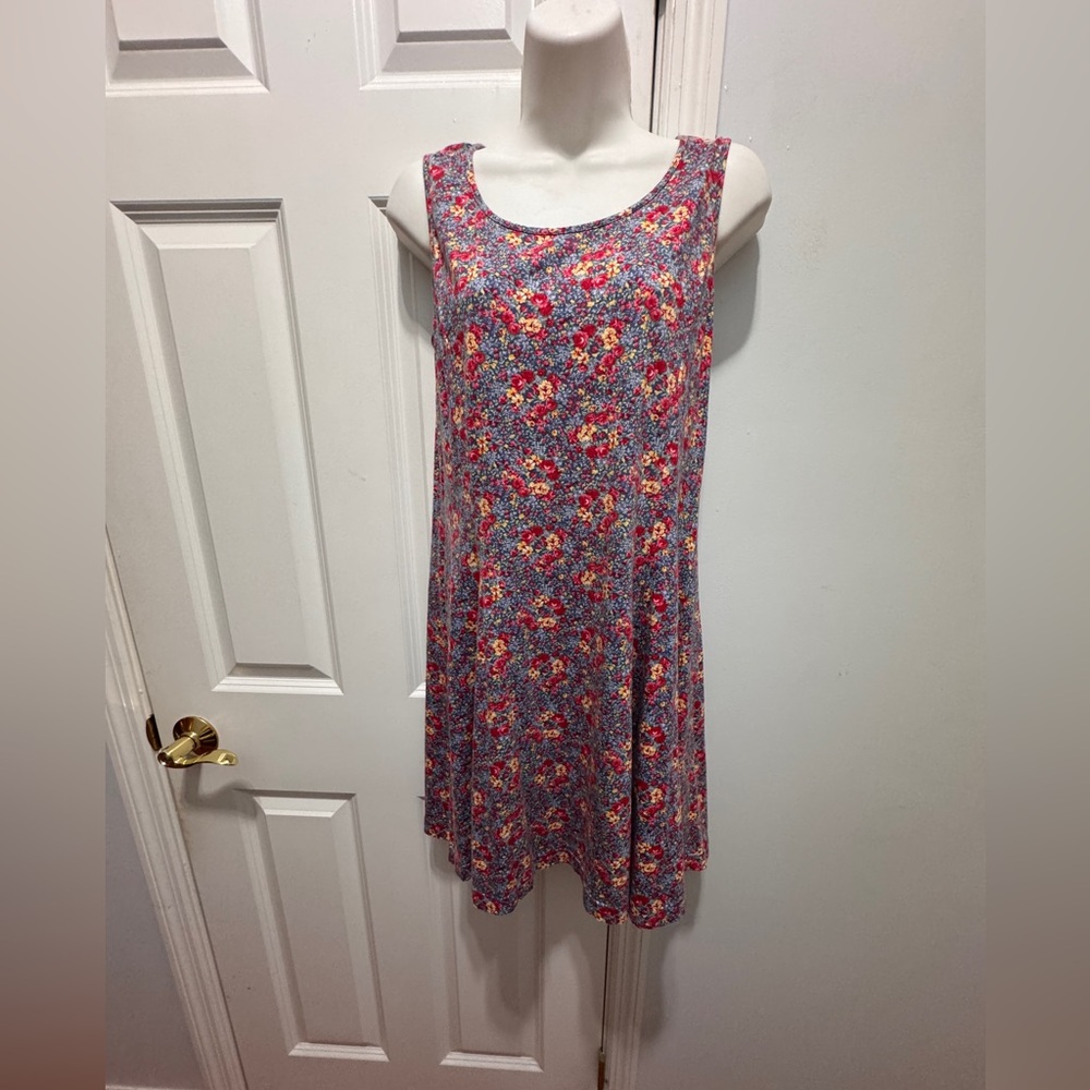 Laura Ashley Floral cotton Mini sleeveless Dress - Red and Blue size 8